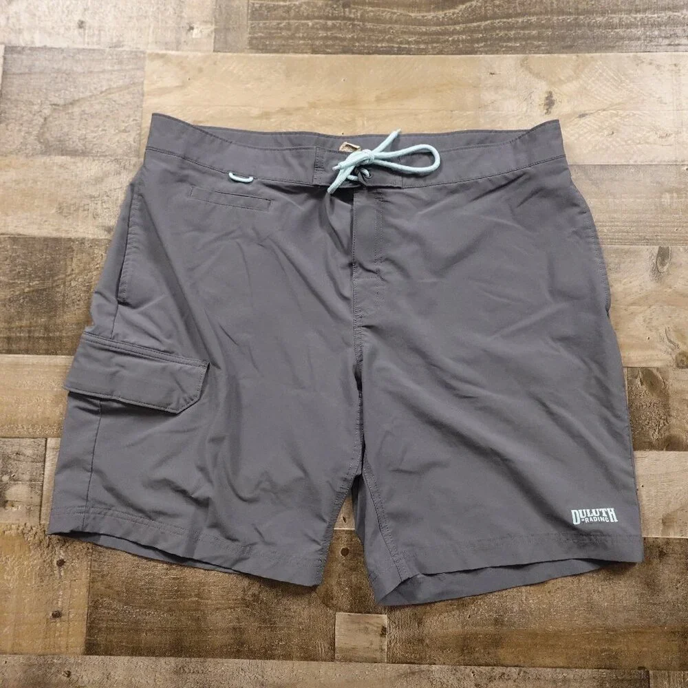 Duluth‎ Trading DuluthFlex Bull Moose Board Shorts Men's Size 38 Gray 9”